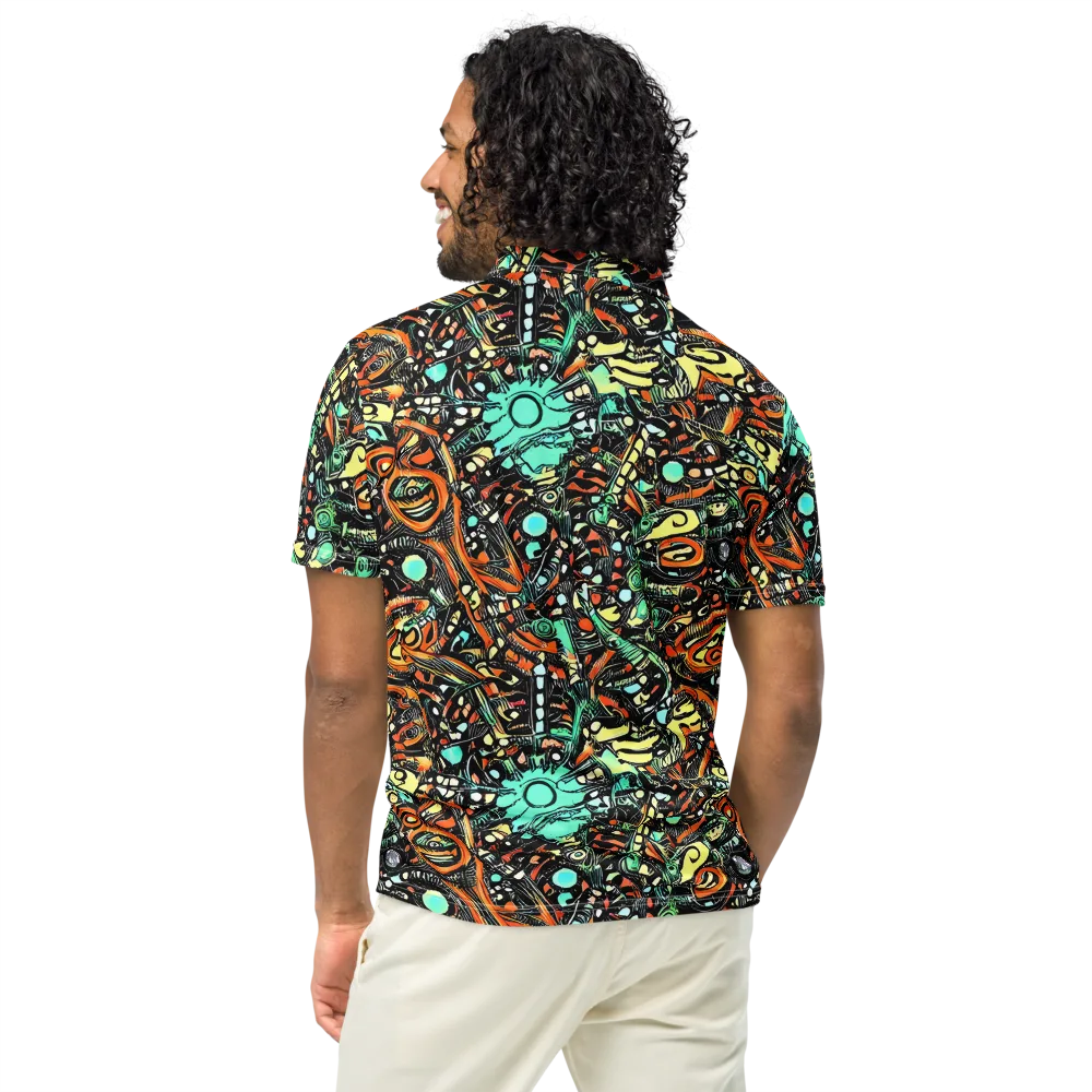 Neon Rumble on Men's Slim Fit Polo Shirt — Back