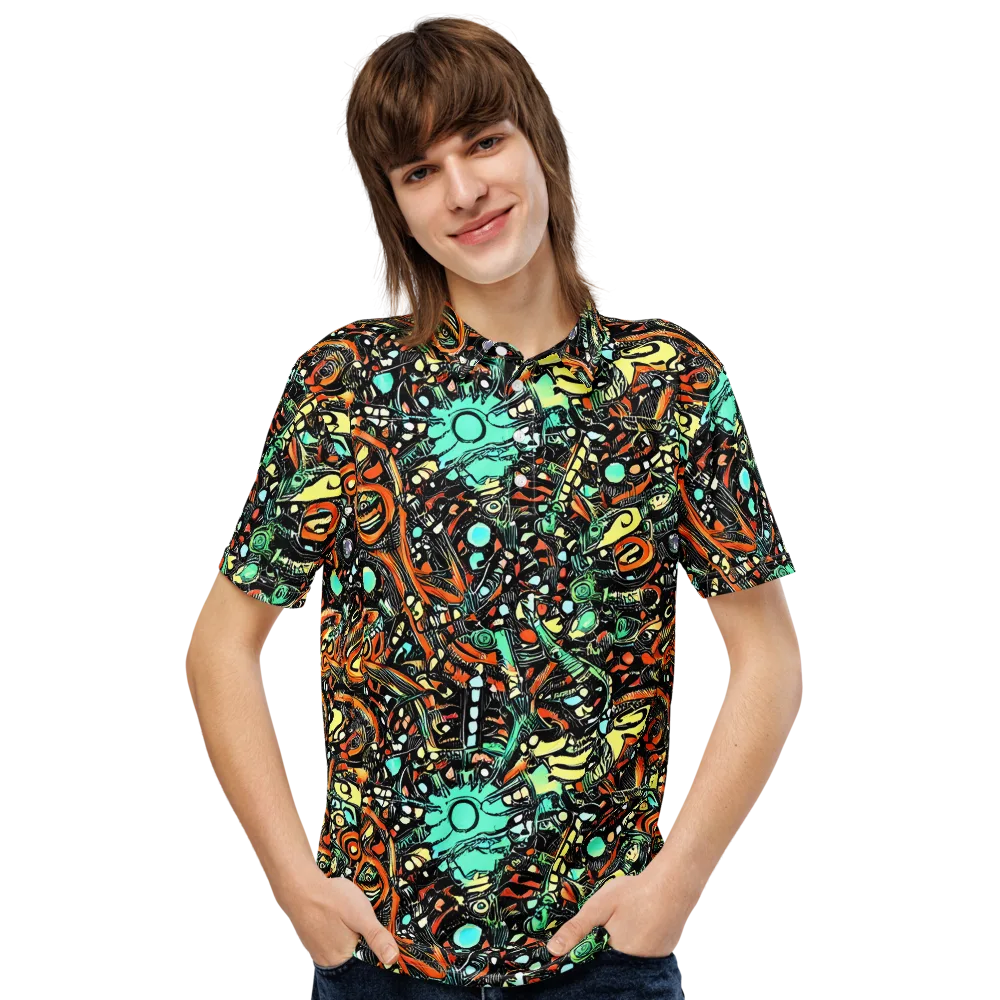 Neon Rumble on Men's Slim Fit Polo Shirt — Front