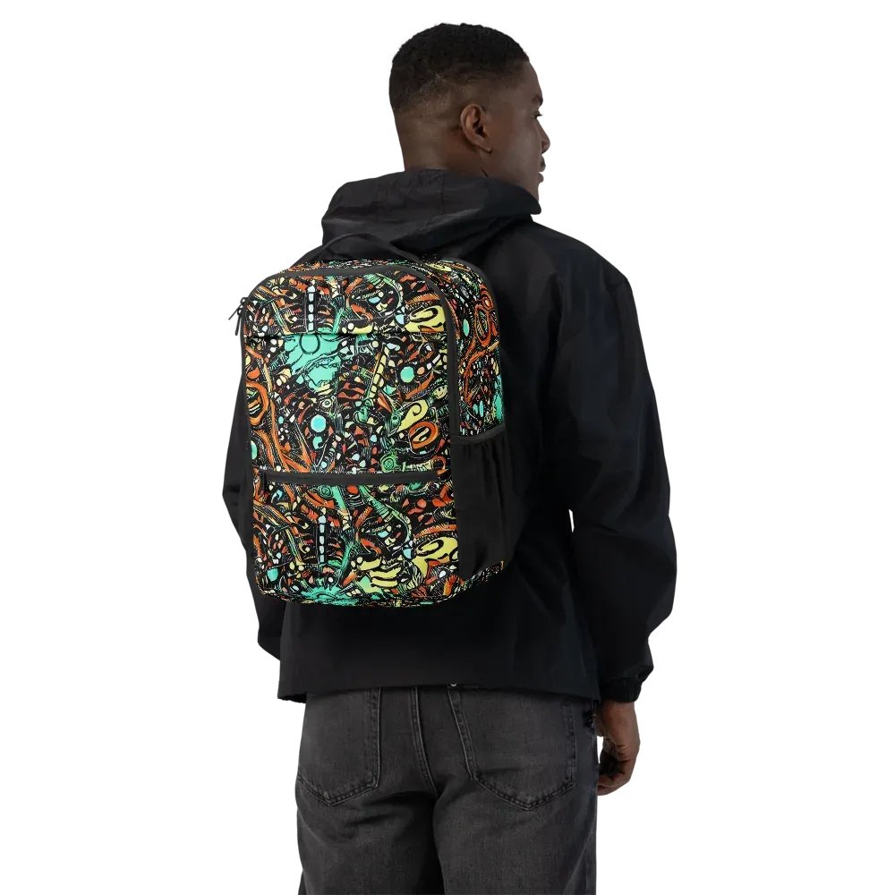 Neon Rumble on Utility Backpack — Back