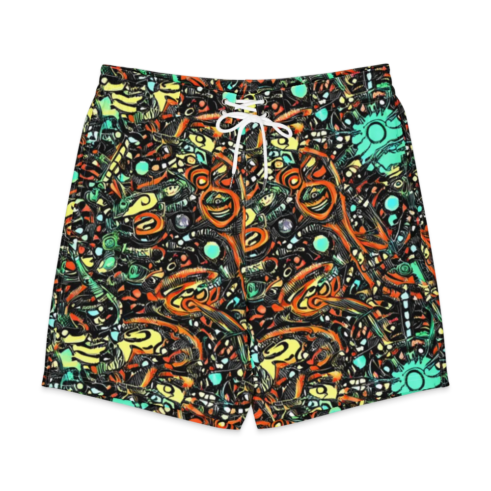 Neon Rumble on Men's Board Shorts — Front