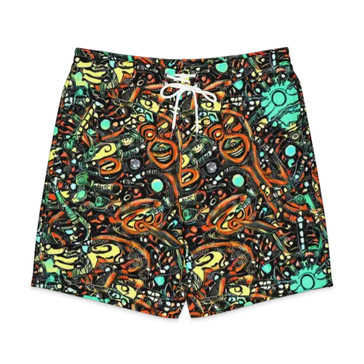 Neon Rumble on a Men's Board Shorts