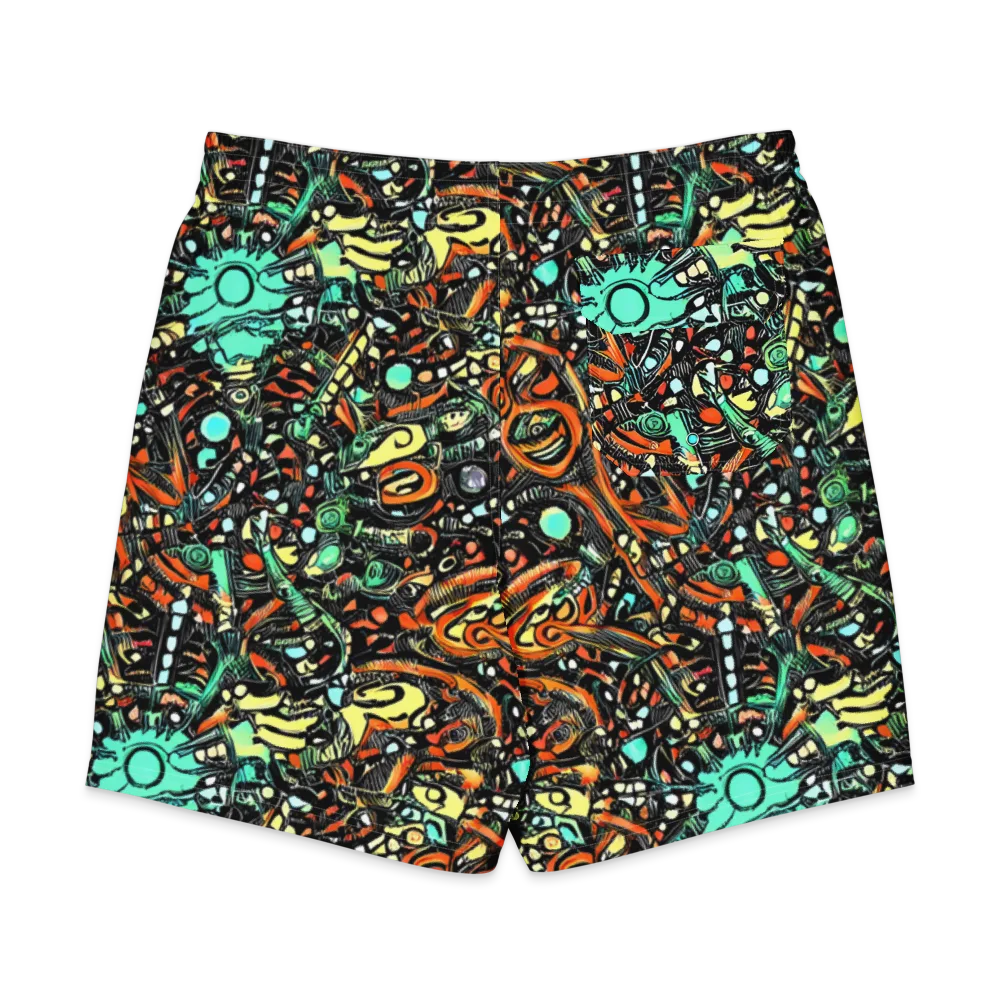 Neon Rumble on Men's Board Shorts — Back