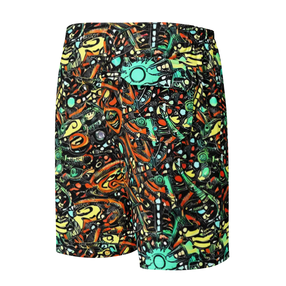 Neon Rumble on Men's Board Shorts — Back