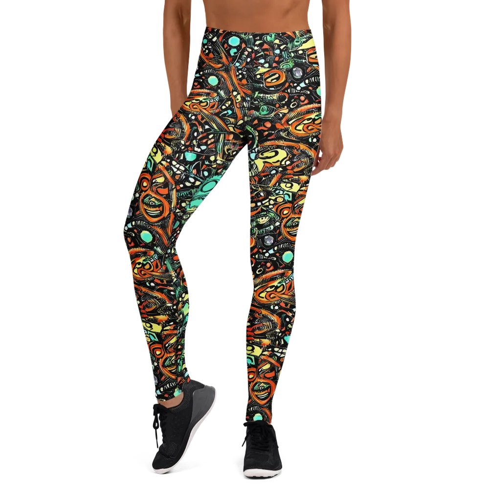 Neon Rumble on Yoga Leggings — Front