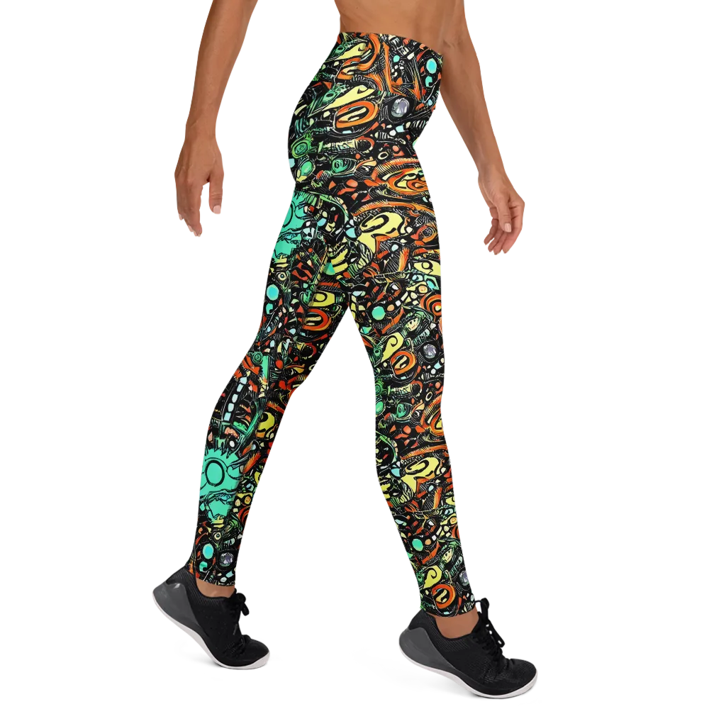 Neon Rumble on Yoga Leggings — Right