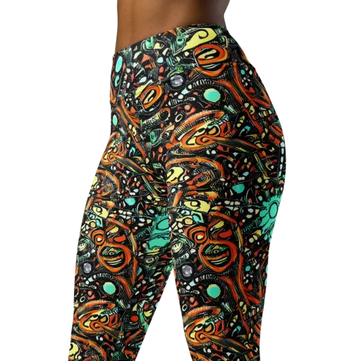 Neon Rumble on a Yoga Leggings