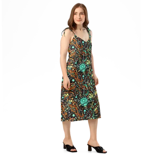 Neon Rumble on a Slip Dress