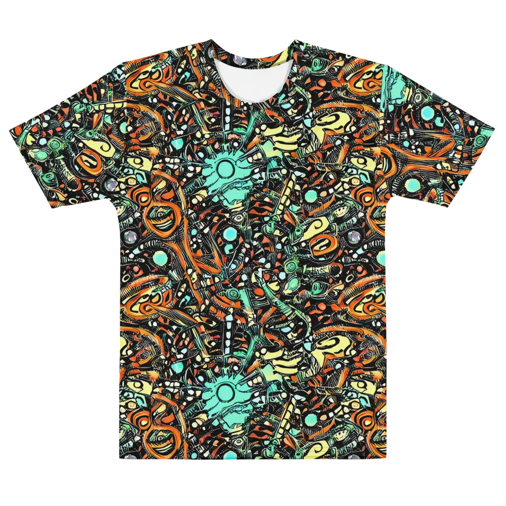 Neon Rumble on Men's Cotton Crew Neck T-Shirt — Front