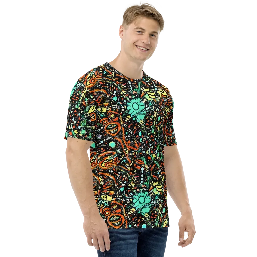 Neon Rumble on Men's Crew Neck T-Shirt — Right