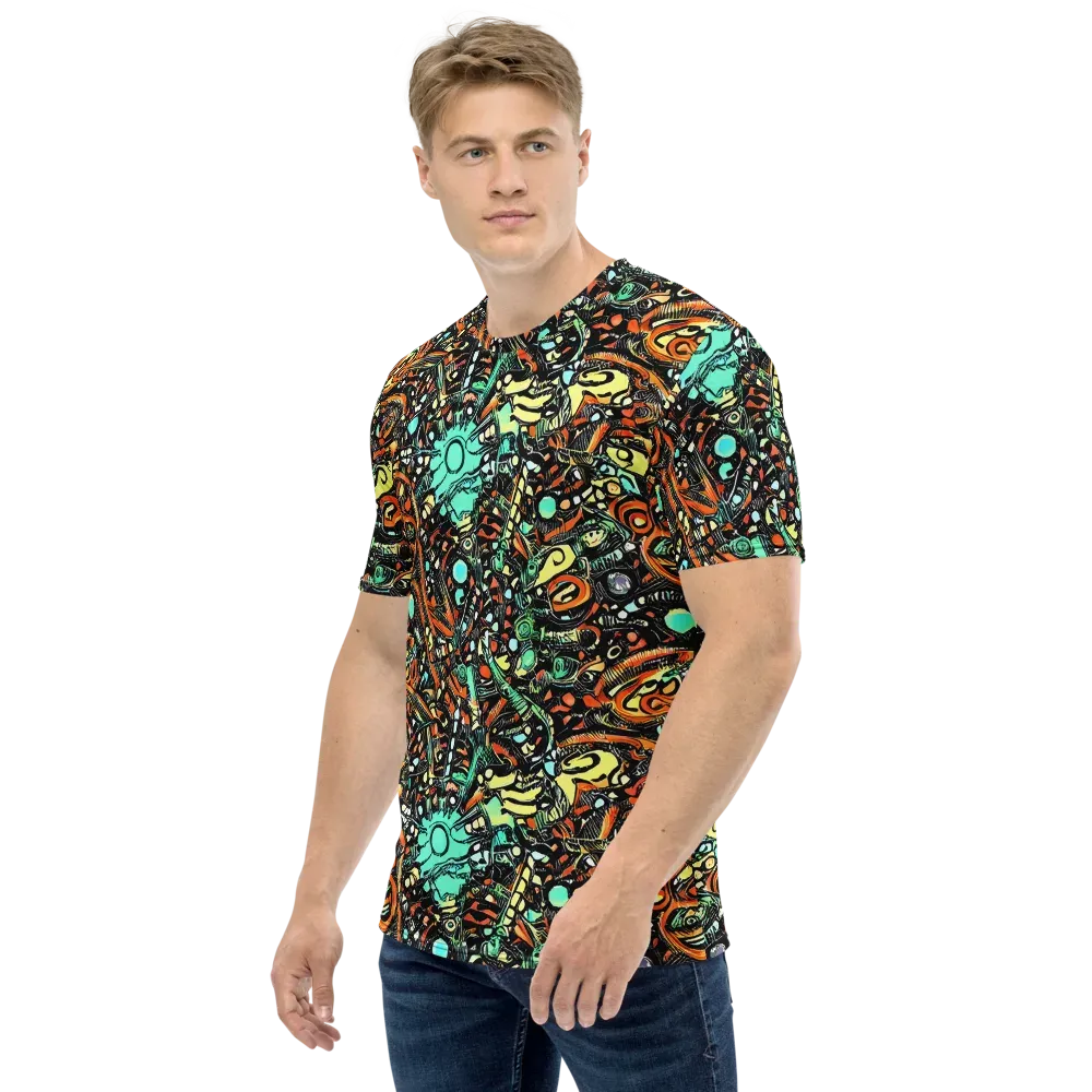 Neon Rumble on Men's Crew Neck T-Shirt — Left