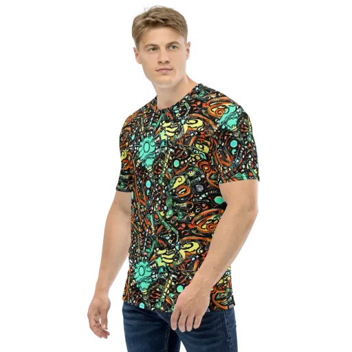 Neon Rumble on a Men's Crew Neck T-Shirt