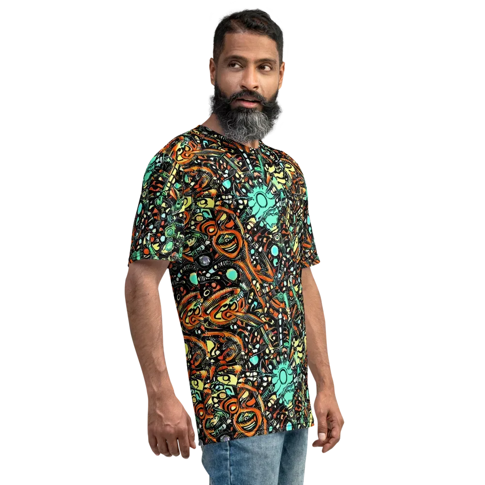 Neon Rumble on Men's Crew Neck T-Shirt — Right