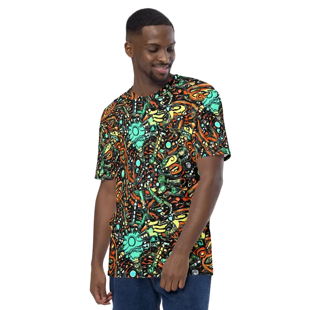 Neon Rumble on Men's Crew Neck T-Shirt — Left