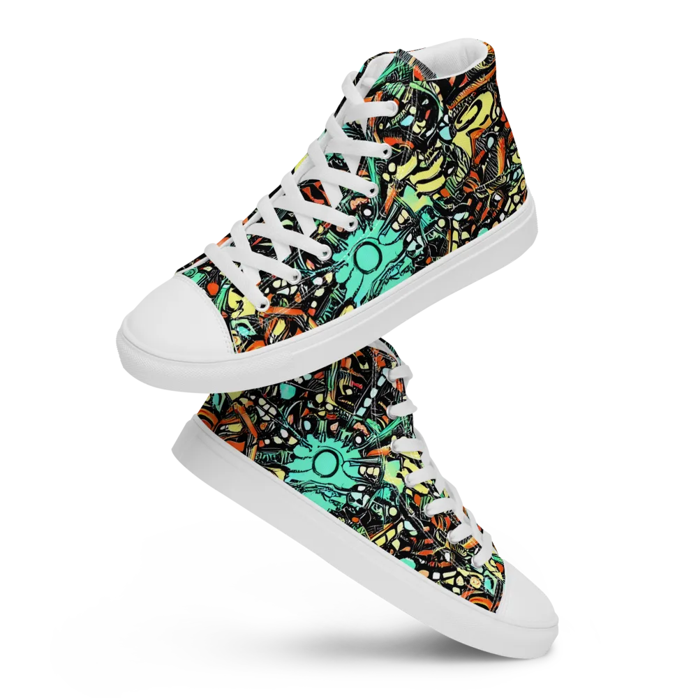 Neon Rumble on Men's High Top Canvas Shoes — Front