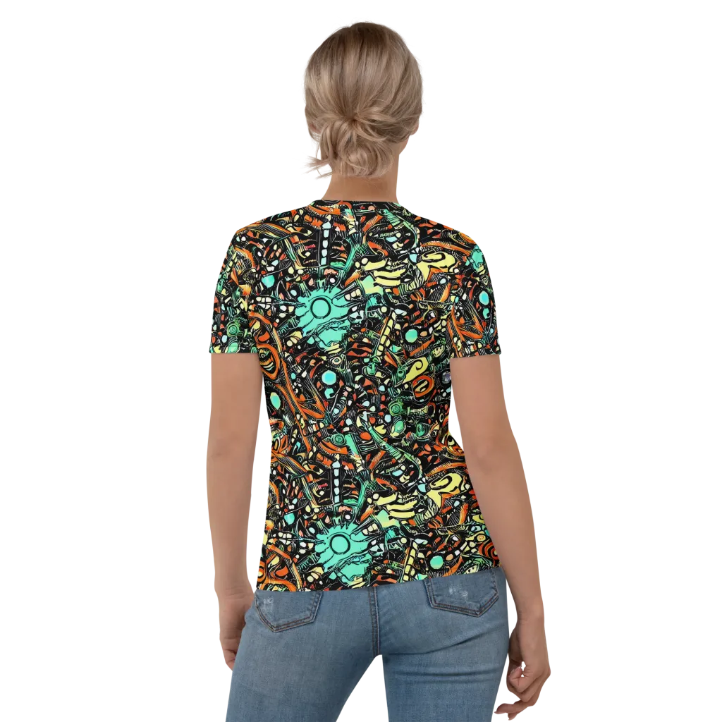 Neon Rumble on Women's Crew Neck T-Shirt — Back