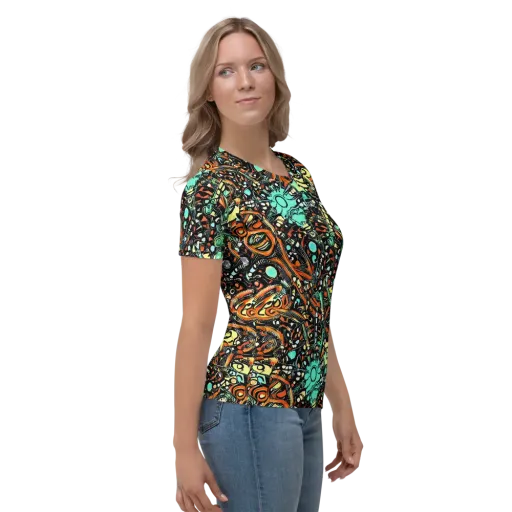 Neon Rumble on a Women's Crew Neck T-Shirt