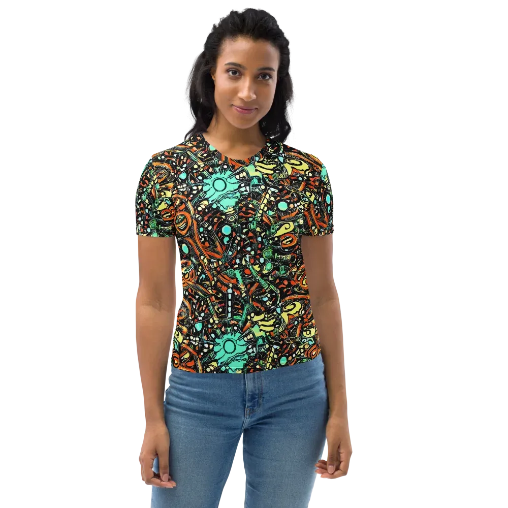 Neon Rumble on Women's Crew Neck T-Shirt — Front