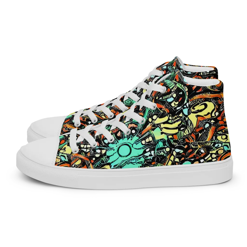Neon Rumble on Women's High Top Canvas Shoes — Left