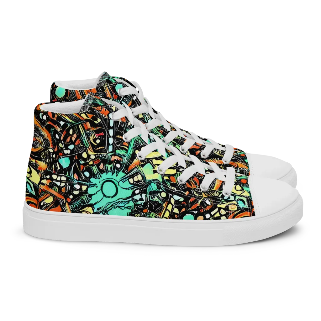 Neon Rumble on Women's High Top Canvas Shoes — Right