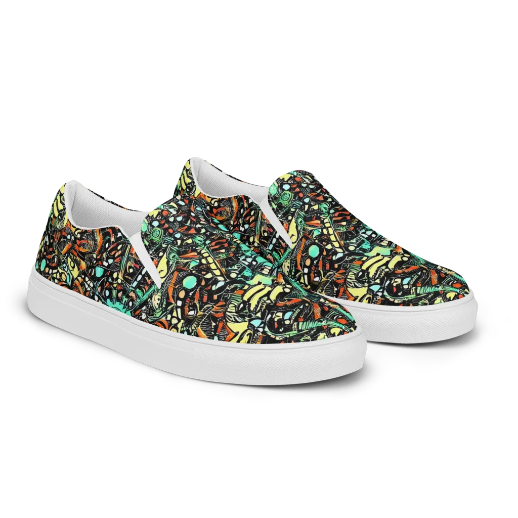 Neon Rumble on Men's Slip-On Canvas Shoes — Right Front