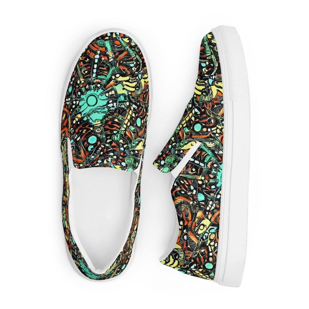 Neon Rumble on Men's Slip-On Canvas Shoes — Front