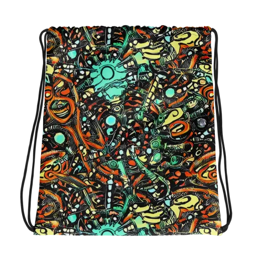 Neon Rumble on a Drawstring Bag