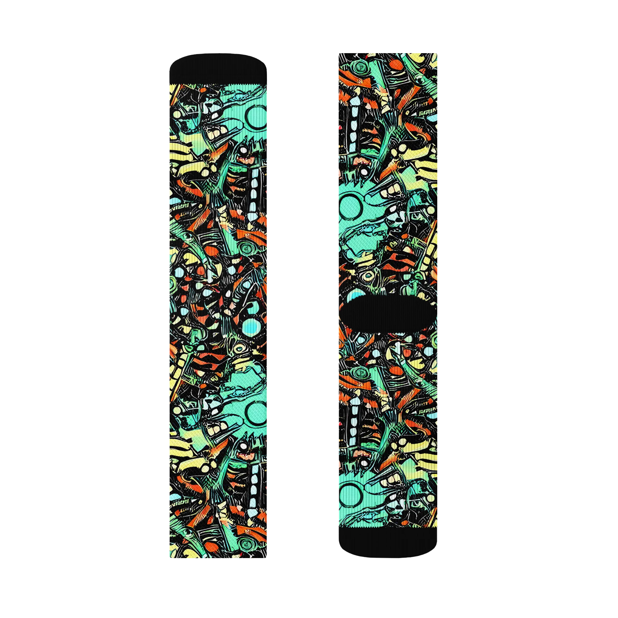 Neon Rumble on Socks — Left Sock