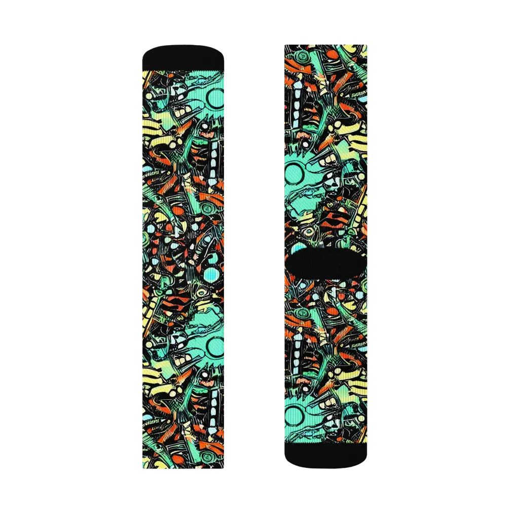 Neon Rumble on Socks — Right Sock
