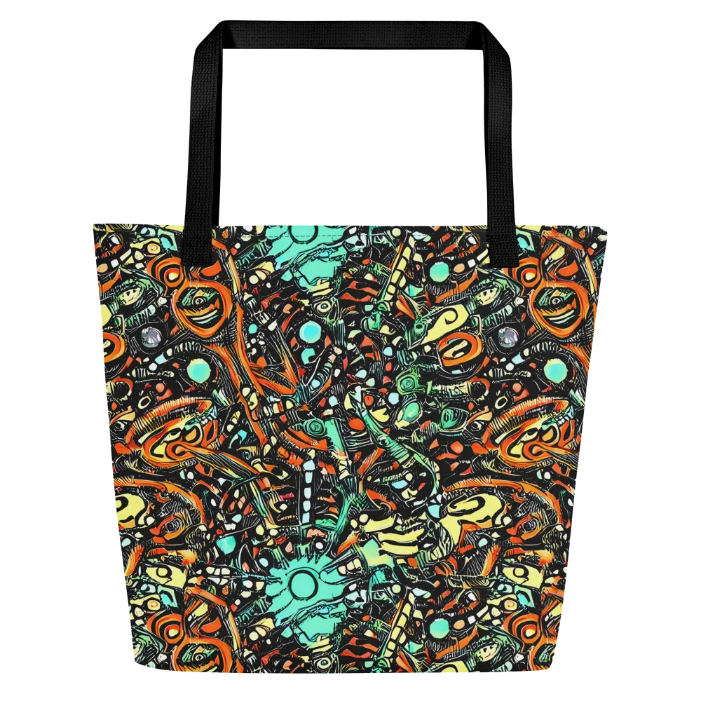 Neon Rumble on Large Tote Bag W/ Pocket — Front
