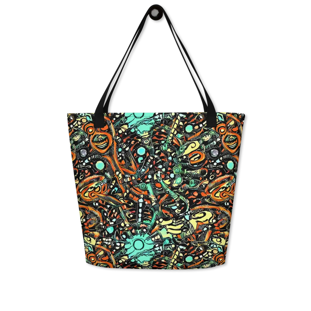 Neon Rumble on Large Tote Bag W/ Pocket — Front