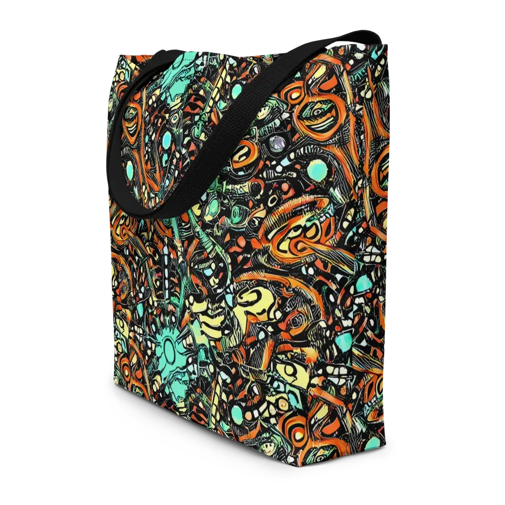 Neon Rumble on Large Tote Bag W/ Pocket — Front