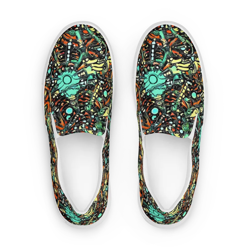 Neon Rumble on Women's Slip-On Canvas Shoes — Front