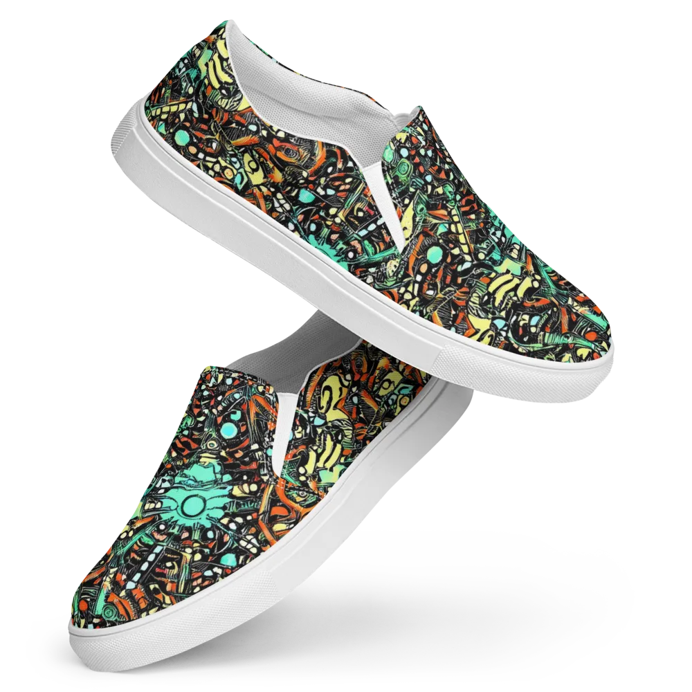 Neon Rumble on Women's Slip-On Canvas Shoes — Front