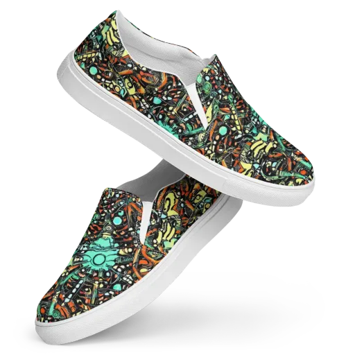 Neon Rumble on a Women's Slip-On Canvas Shoes