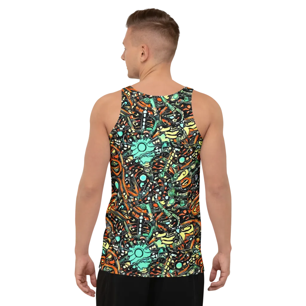 Neon Rumble on Men's Tank Top — Back