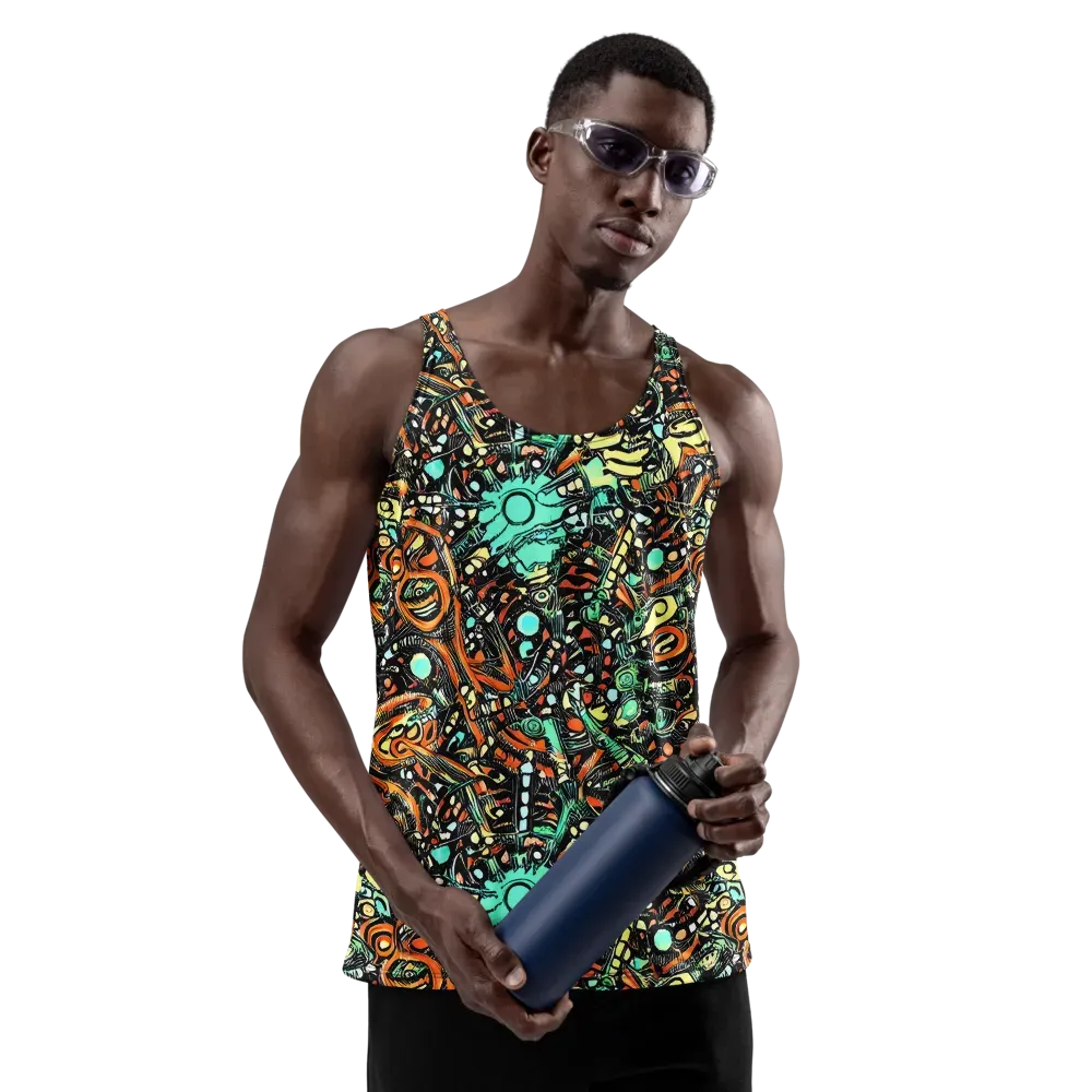 Neon Rumble on Men's Tank Top — Front