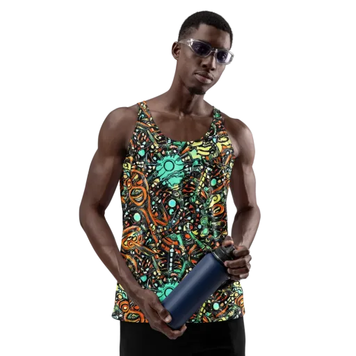 Neon Rumble on a Men's Tank Top