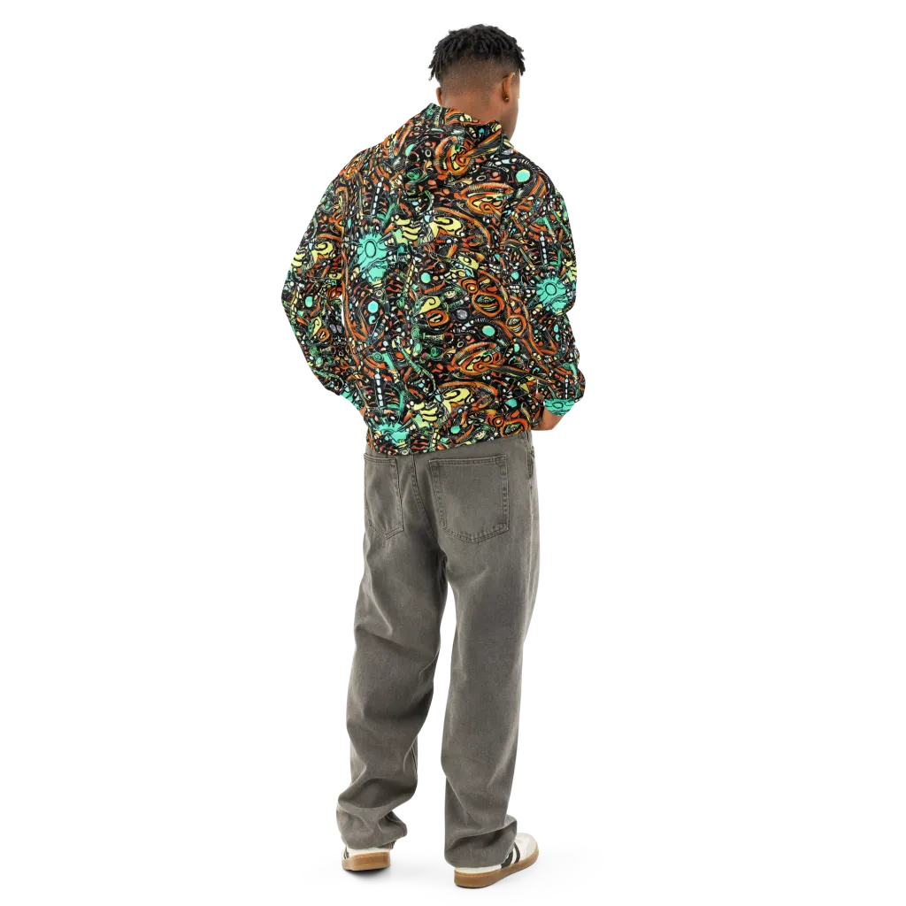 Neon Rumble on Cotton Hoodie — Back