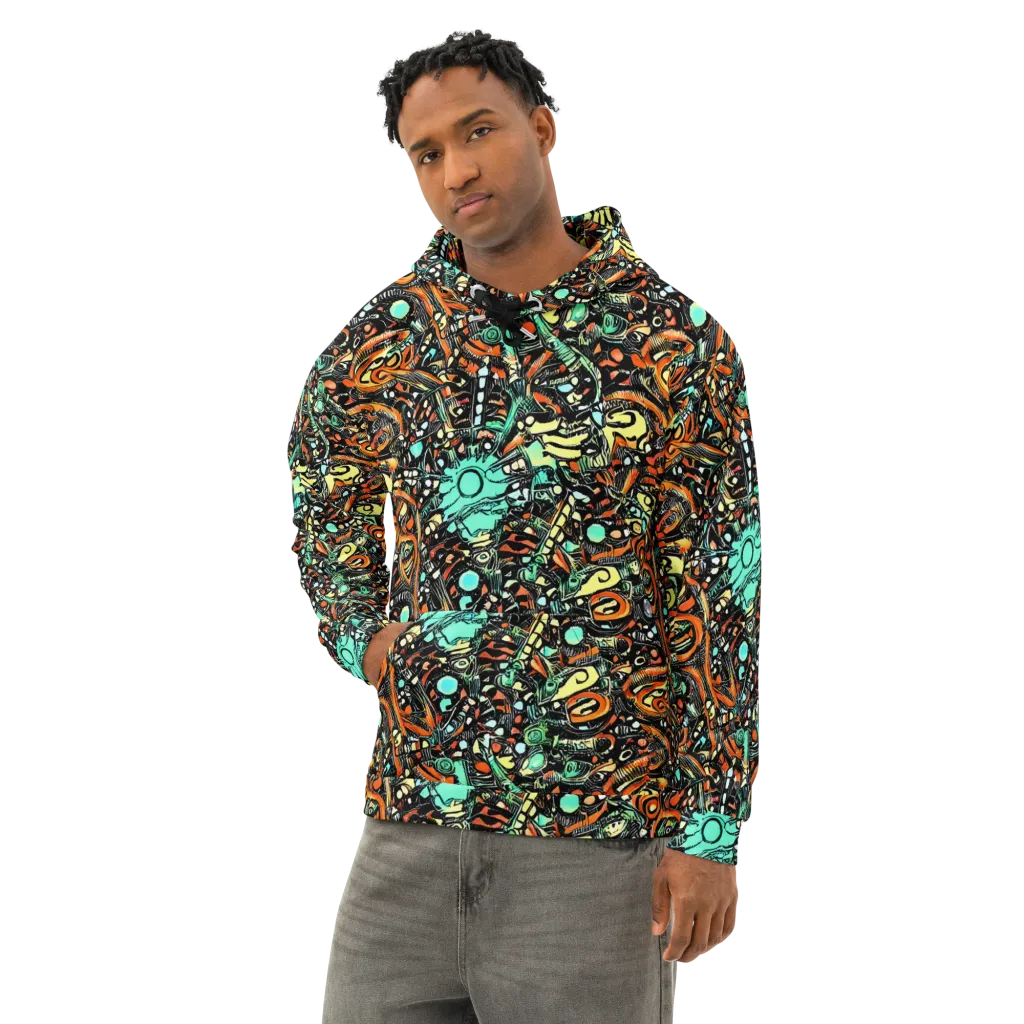 Neon Rumble on Cotton Hoodie — Left Front
