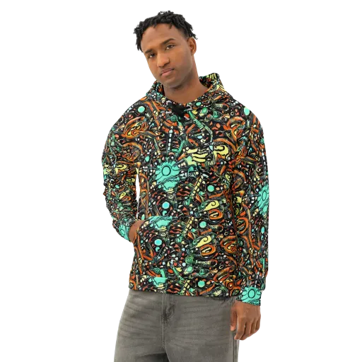 Neon Rumble on a Cotton Hoodie