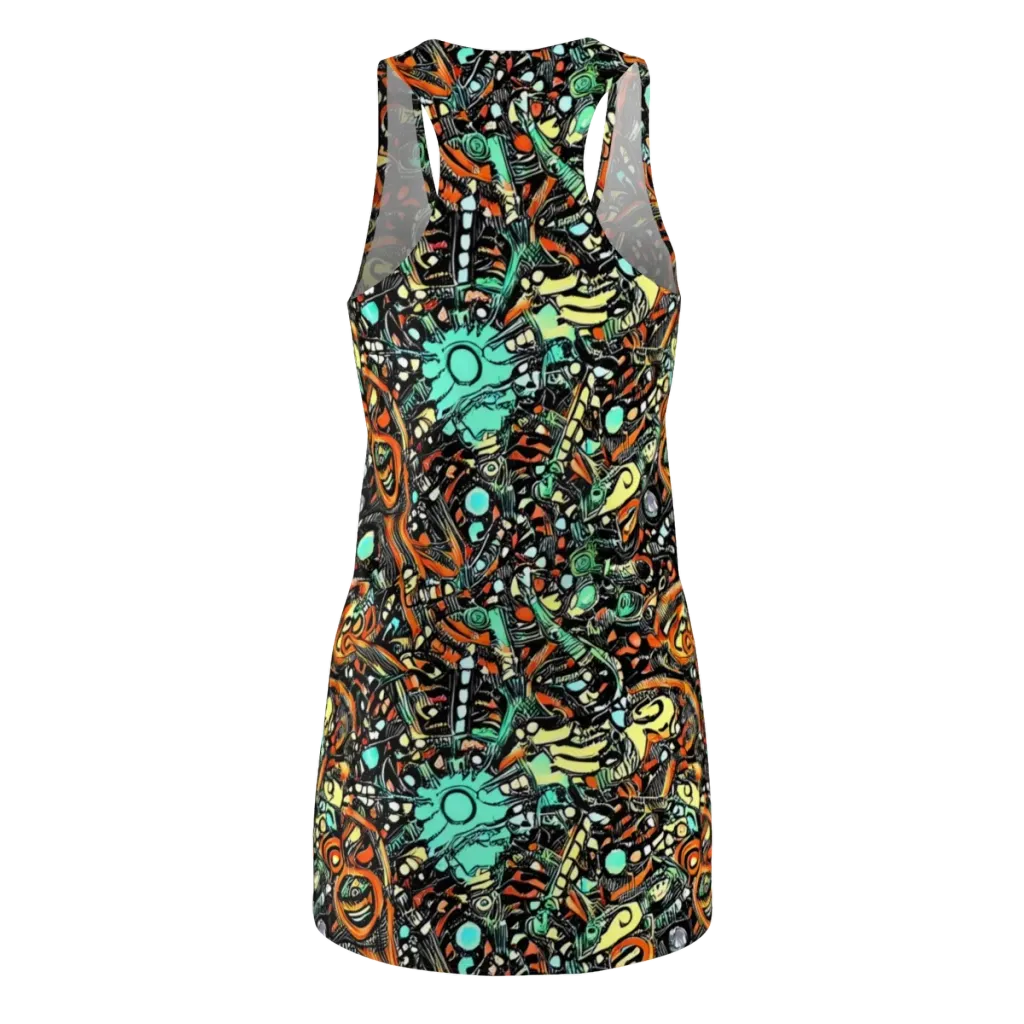 Neon Rumble on Racerback Dress — Back