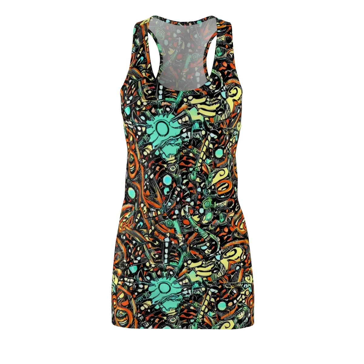 Neon Rumble on Racerback Dress — Front