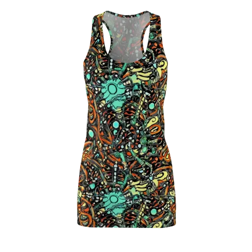 Neon Rumble on a Racerback Dress