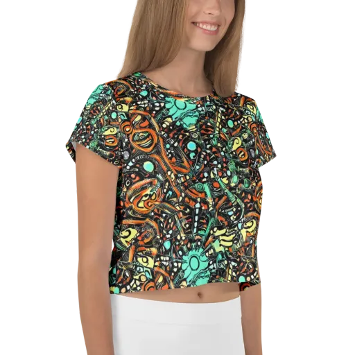 Neon Rumble on a Crop Tee
