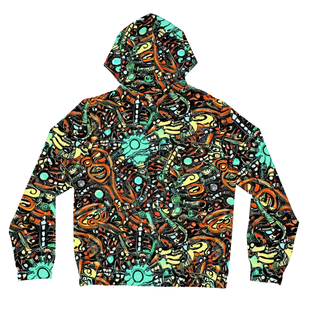 Neon Rumble on Women's Full-Zip Hoodie — Back