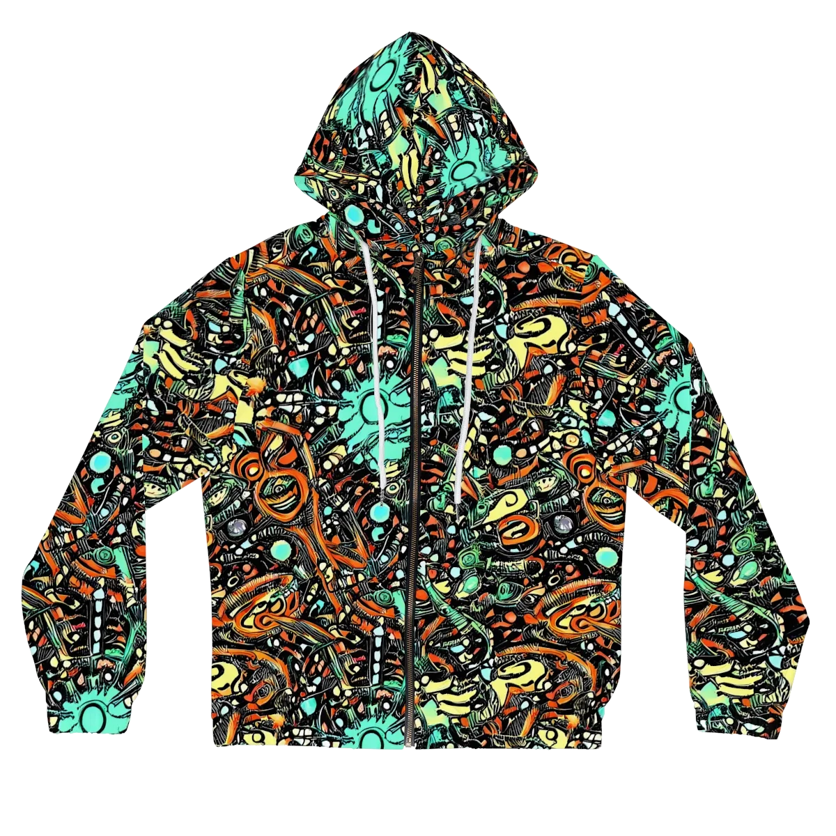 Neon Rumble on Women's Full-Zip Hoodie — Front