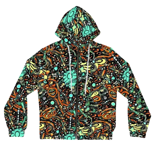 Neon Rumble on a Women's Full-Zip Hoodie