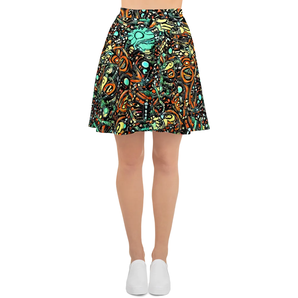 Neon Rumble on Skater Skirt — Front