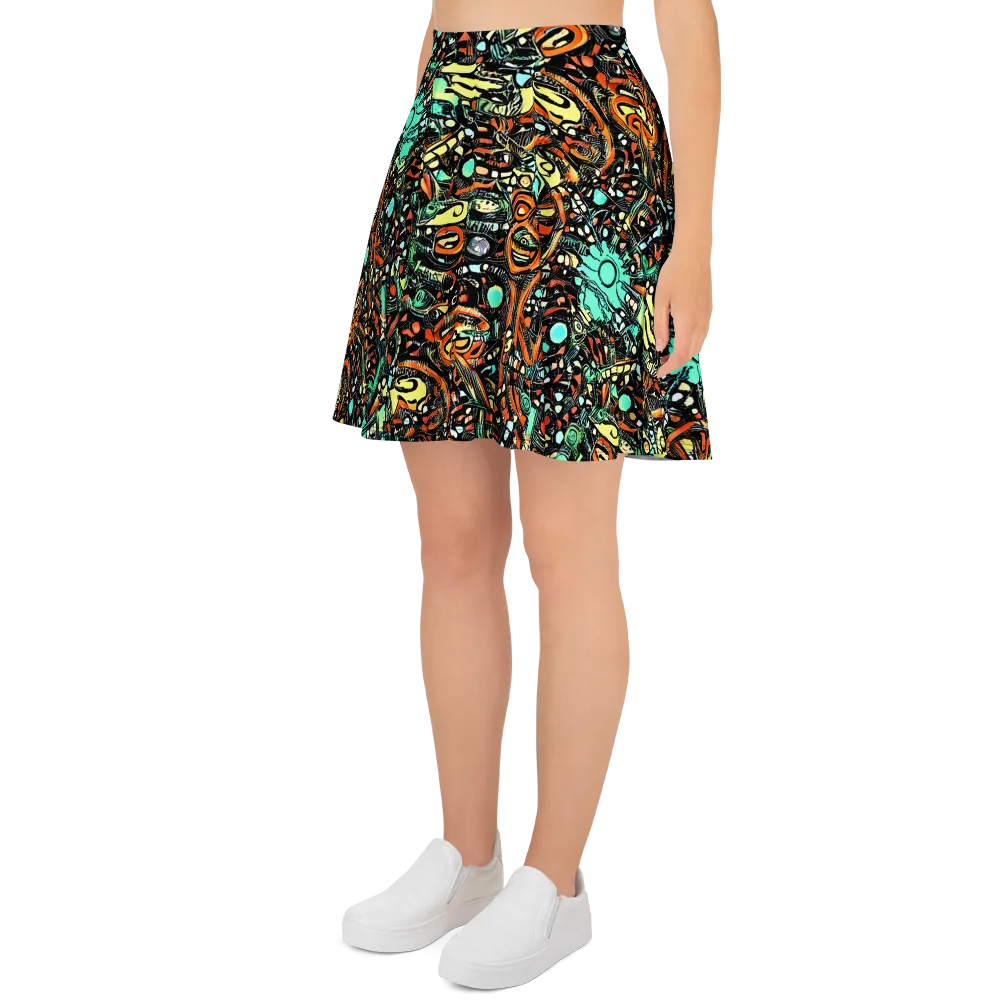 Neon Rumble on Skater Skirt — Left