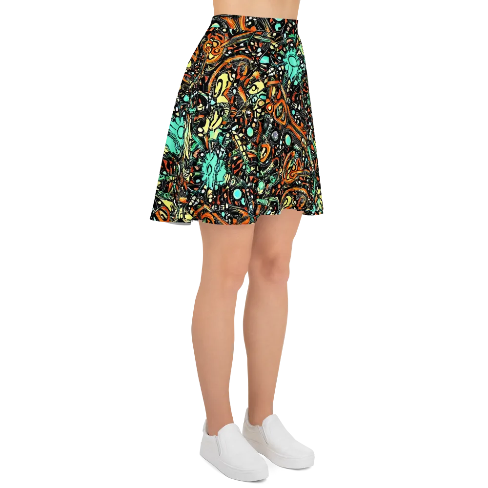 Neon Rumble on Skater Skirt — Right